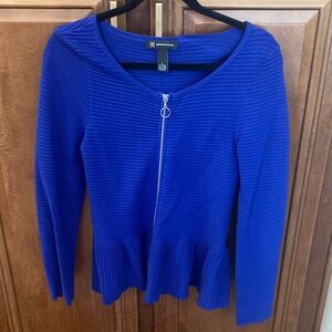 INC International Concepts Royal Blue Zip-Up Sweater
